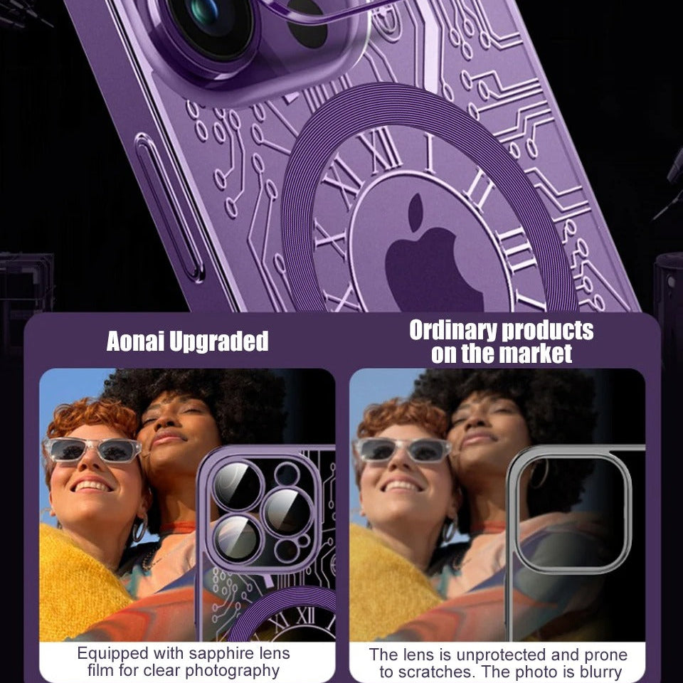 Luxury iPhone MagSafe Case Plating Design — Soft Magnetic Bumper Cover, Wireless Charging Compatible, Slim Shockproof Anti-Fingerprint Transparent Protection