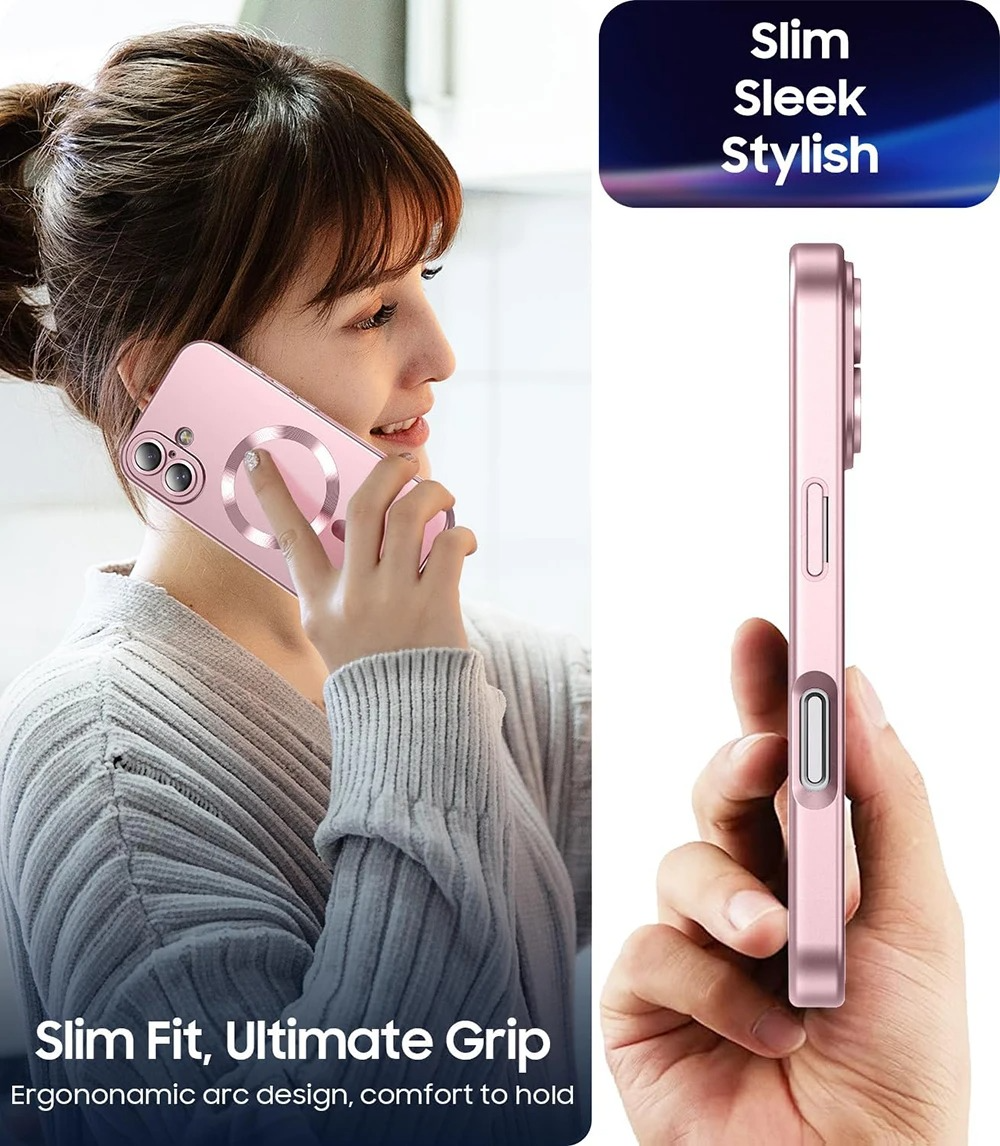 Luxury iPhone MagSafe Case — Magnetic Wireless Charging Full Coverage Silicone Cover, Camera Protection, Slim Shockproof Anti-Fingerprint Matte Design