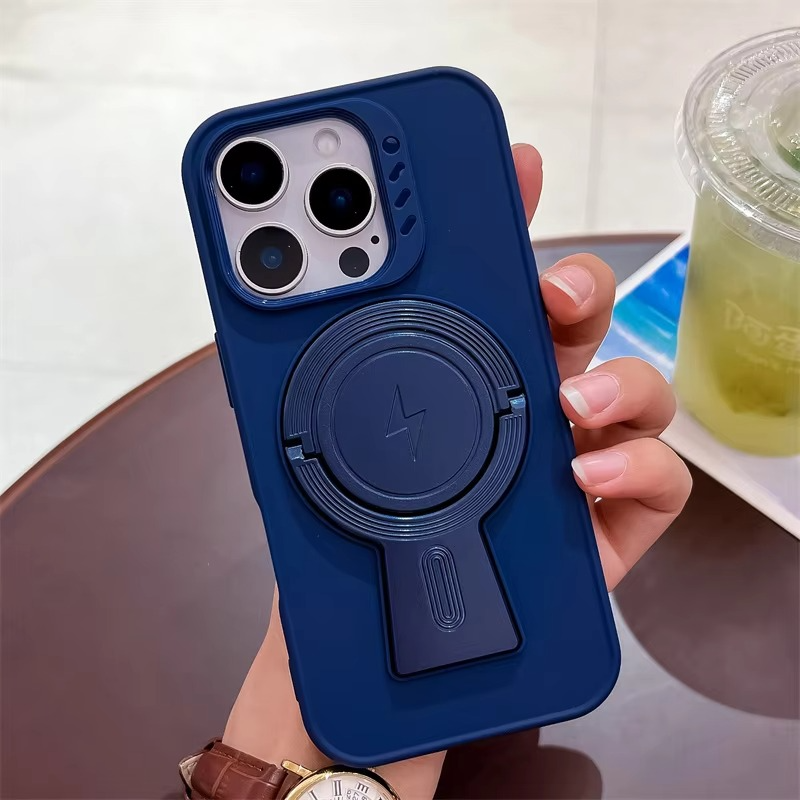 Luxury iPhone MagSafe Case with Lanyard — Magnetic Bumper Cover, Wireless Charging Compatible, Slim Shockproof Design with Kickstand Holder