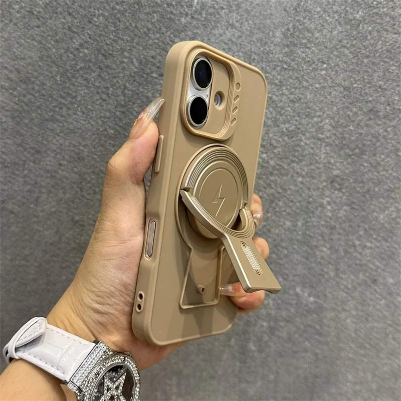 Luxury iPhone MagSafe Case with Lanyard — Magnetic Bumper Cover, Wireless Charging Compatible, Slim Shockproof Design with Kickstand Holder