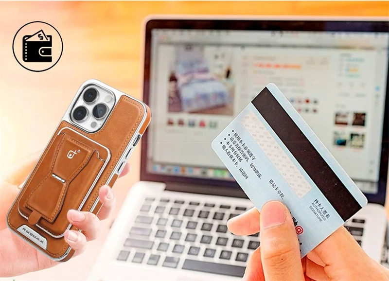 Luxury iPhone MagSafe Leather Wallet Case — Strong Magnetic Card Holder Cover with Kickstand, Shockproof Protection, Anti-Fingerprint Scratch-Resistant Design