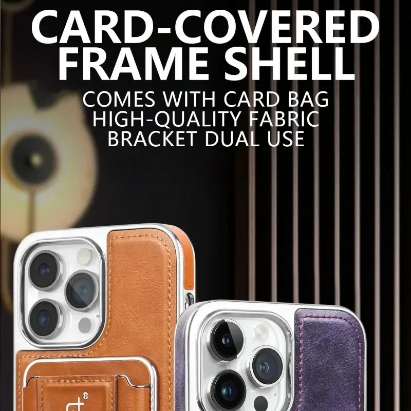 Luxury iPhone MagSafe Leather Wallet Case — Strong Magnetic Card Holder Cover with Kickstand, Shockproof Protection, Anti-Fingerprint Scratch-Resistant Design