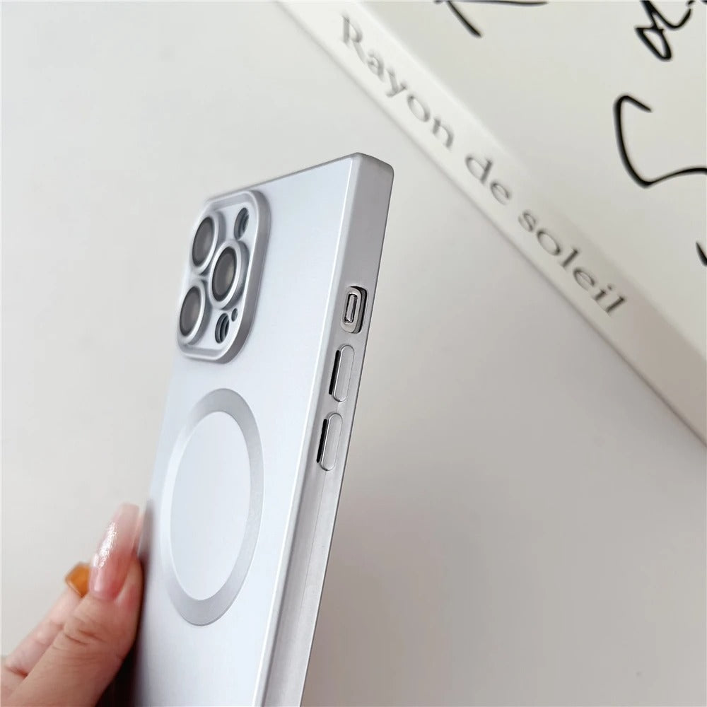 Luxury iPhone MagSafe Matte Case — Soft Silicone Frame Bumper Cover, Slim Shockproof Protection with Anti-Fingerprint Scratch-Resistant Finish