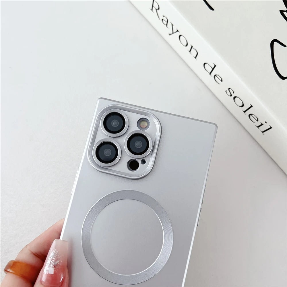 Luxury iPhone MagSafe Matte Case — Soft Silicone Frame Bumper Cover, Slim Shockproof Protection with Anti-Fingerprint Scratch-Resistant Finish