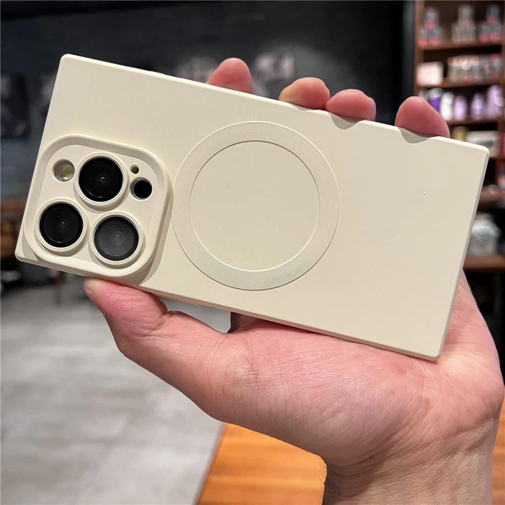 Luxury iPhone MagSafe Matte Case — Soft Silicone Frame Bumper Cover, Slim Shockproof Protection with Anti-Fingerprint Scratch-Resistant Finish