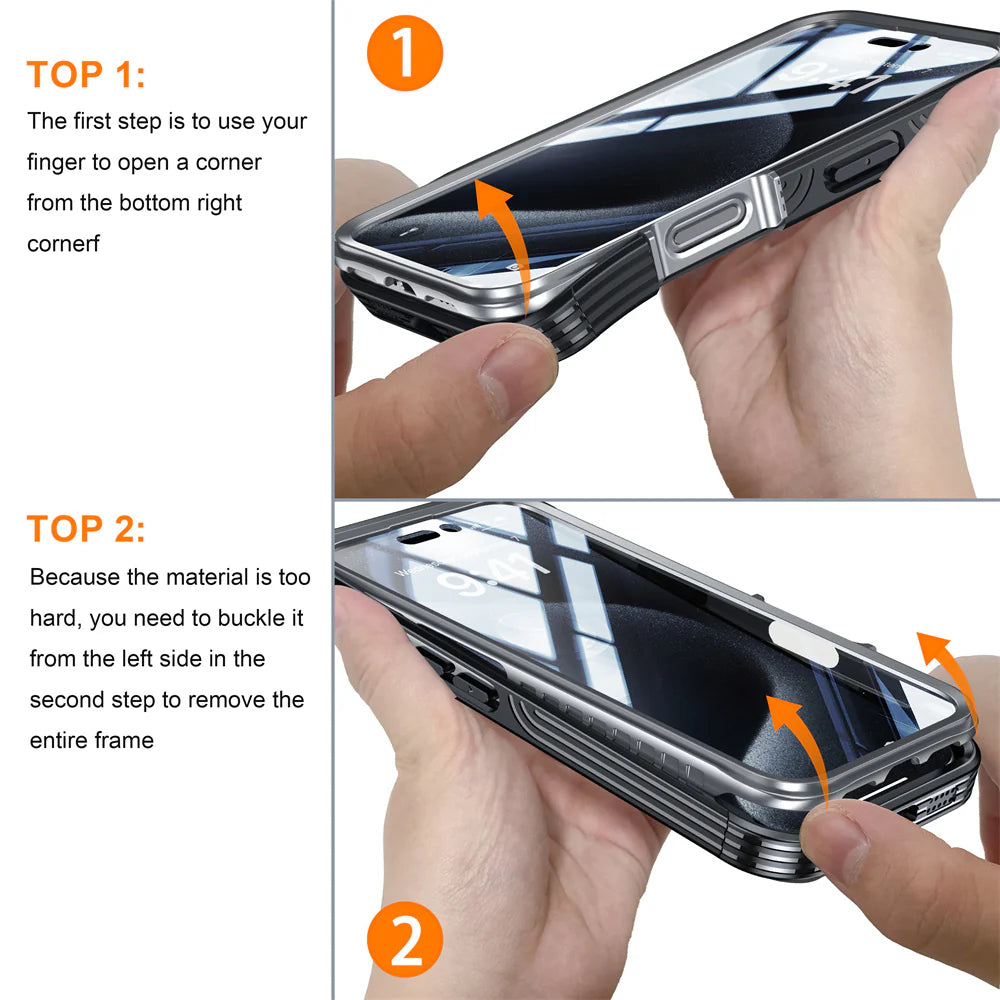 Luxury iPhone Magnetic Case with Double-Sided Tempered Glass — MagSafe Compatible Full Coverage, Dual Layer Shockproof Protection, Anti-Fingerprint Transparent Design