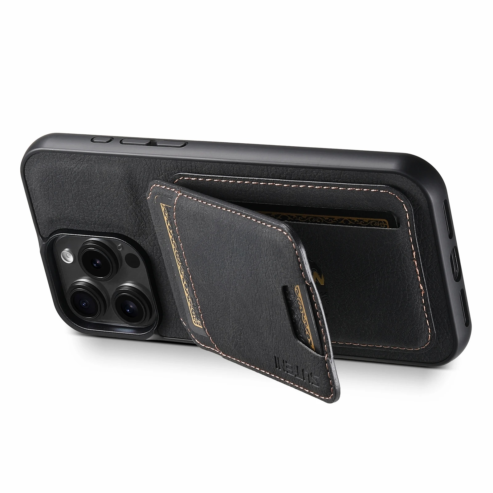 Luxury iPhone Case — PU Leather Wallet Cover with Card Holder, Magnetic Stand Design, Shockproof Protection and Stylish Non-Slip Pocket Finish