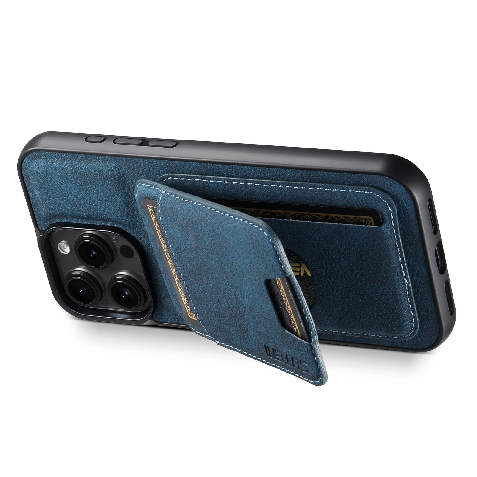 Luxury iPhone Case — PU Leather Wallet Cover with Card Holder, Magnetic Stand Design, Shockproof Protection and Stylish Non-Slip Pocket Finish