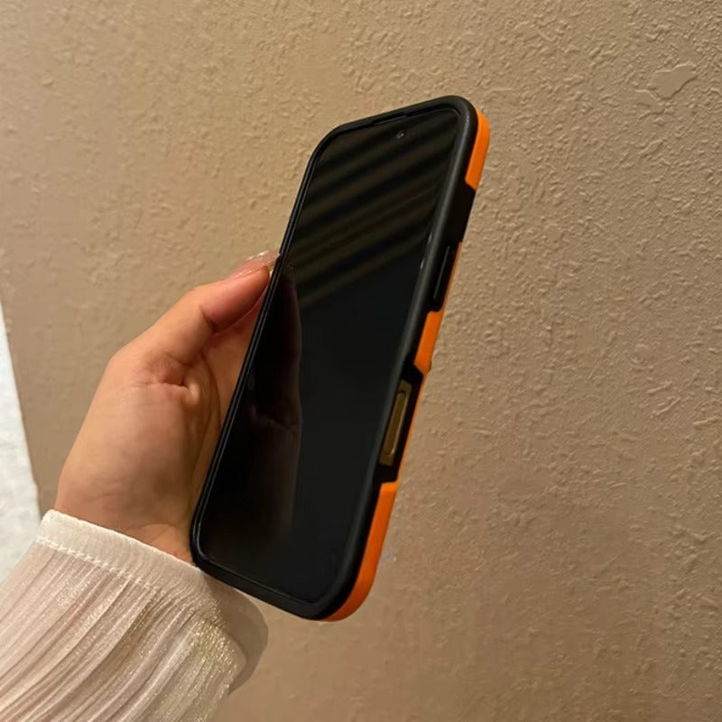 Luxury iPhone Solid Color Silicone Bumper Case — Camera Lens Protection, Shockproof Soft Edge Design with Stylish Color Collision Frame