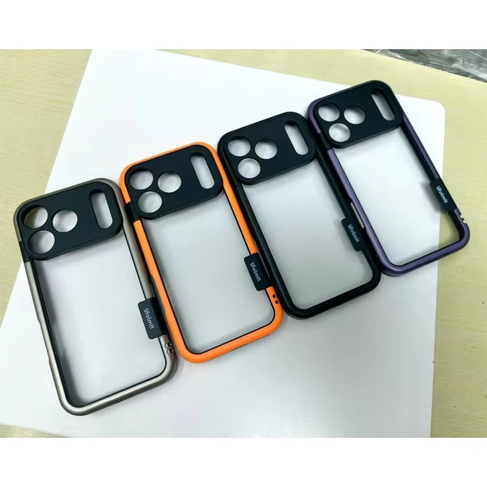 Luxury iPhone Solid Color Silicone Bumper Case — Camera Lens Protection, Shockproof Soft Edge Design with Stylish Color Collision Frame