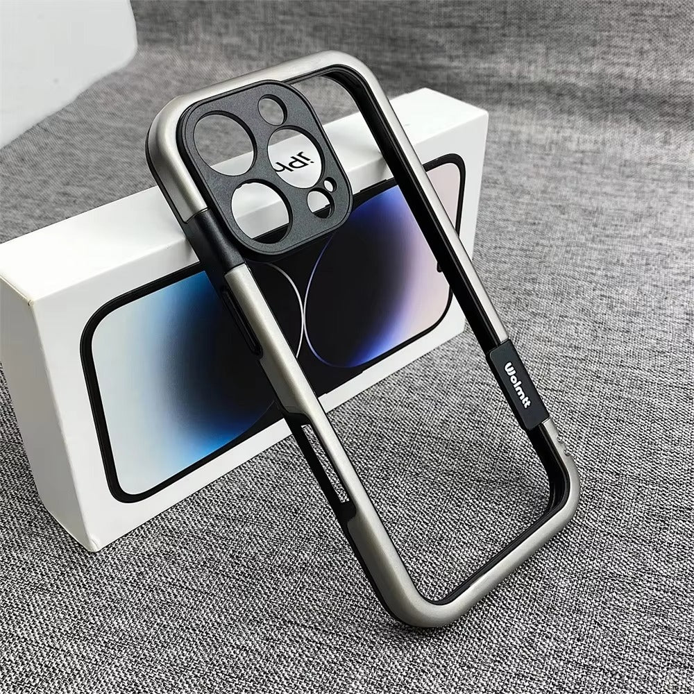 Luxury iPhone Solid Color Silicone Bumper Case — Camera Lens Protection, Shockproof Soft Edge Design with Stylish Color Collision Frame