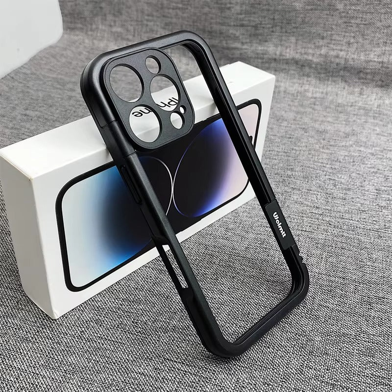 Luxury iPhone Solid Color Silicone Bumper Case — Camera Lens Protection, Shockproof Soft Edge Design with Stylish Color Collision Frame