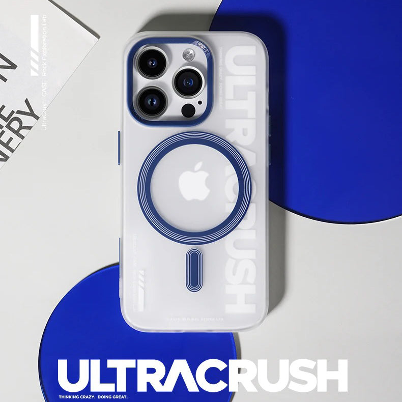 Luxury iPhone Transparent MagSafe Case — ROCK Shockproof Magnetic Cover, Wireless Charging Compatible, Clear Anti-Fingerprint Scratch-Resistant Design