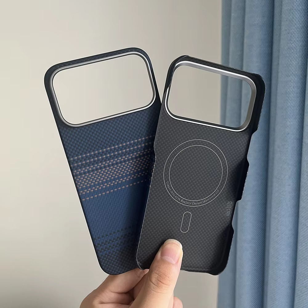 Premium Carbon Fiber iPhone Case — Half-Wrapped MagSafe Compatible, Shockproof, Anti-Fingerprint, Anti-Scratch, Non-Slip, Textured Kevlar Finish