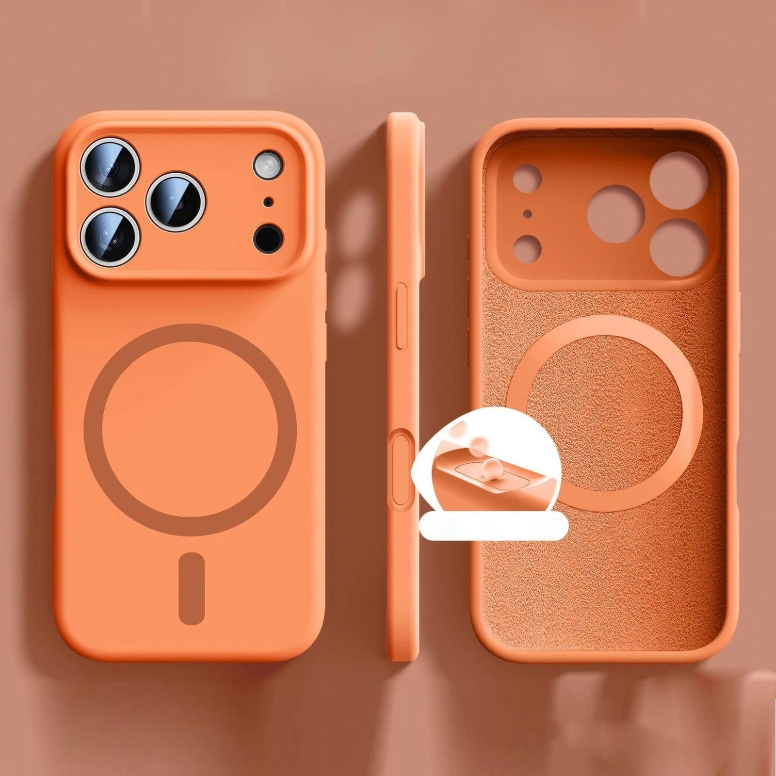 Premium iPhone Case — Carbon Fiber Soft Liquid Silicone Cover, MagSafe Compatible, Wireless-Charging, Shockproof, Anti-Fingerprint, Full Protection