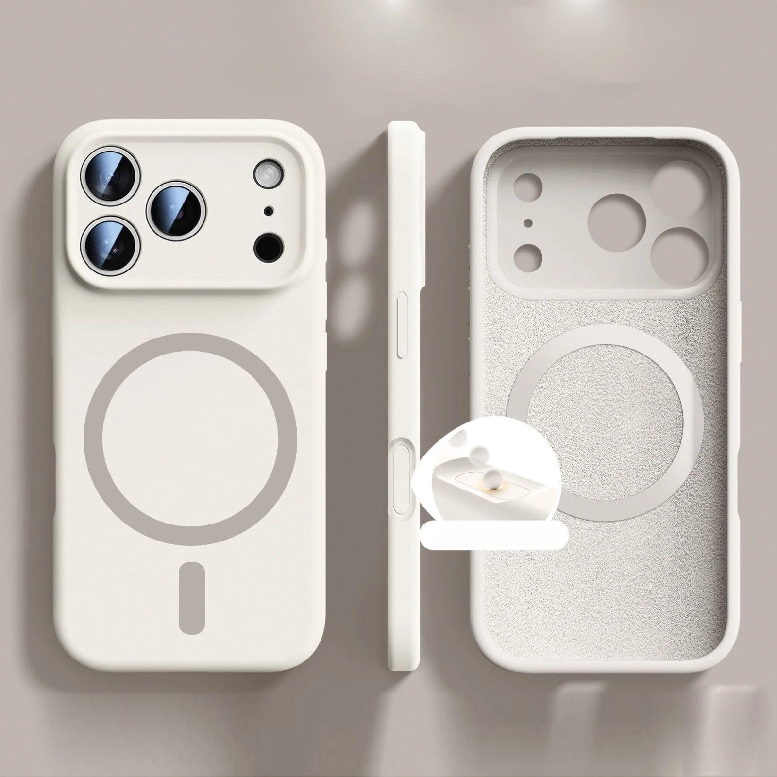 Premium iPhone Case — Carbon Fiber Soft Liquid Silicone Cover, MagSafe Compatible, Wireless-Charging, Shockproof, Anti-Fingerprint, Full Protection