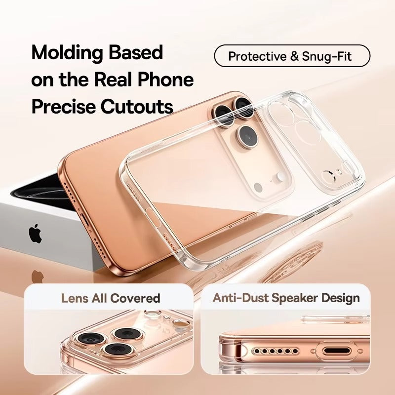 Premium Clear iPhone Case Ultra Thin Shockproof Protective Cover — Anti-Fingerprint TPU + PC Hybrid Design with Non-Slip Grip and Scratch Resistance