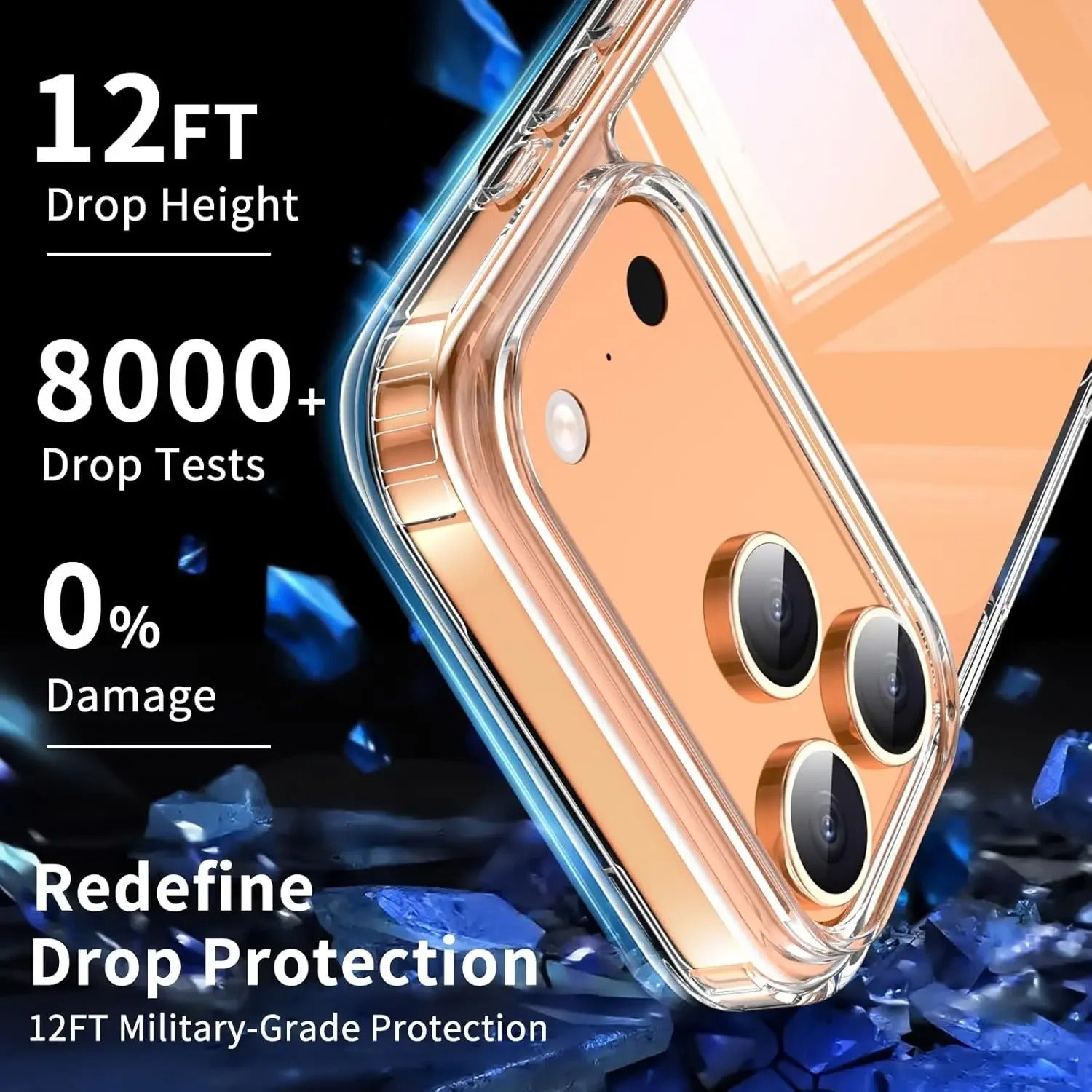 Premium Clear iPhone Case Ultra Thin Shockproof Protective Cover — Anti-Fingerprint TPU + PC Hybrid Design with Non-Slip Grip and Scratch Resistance