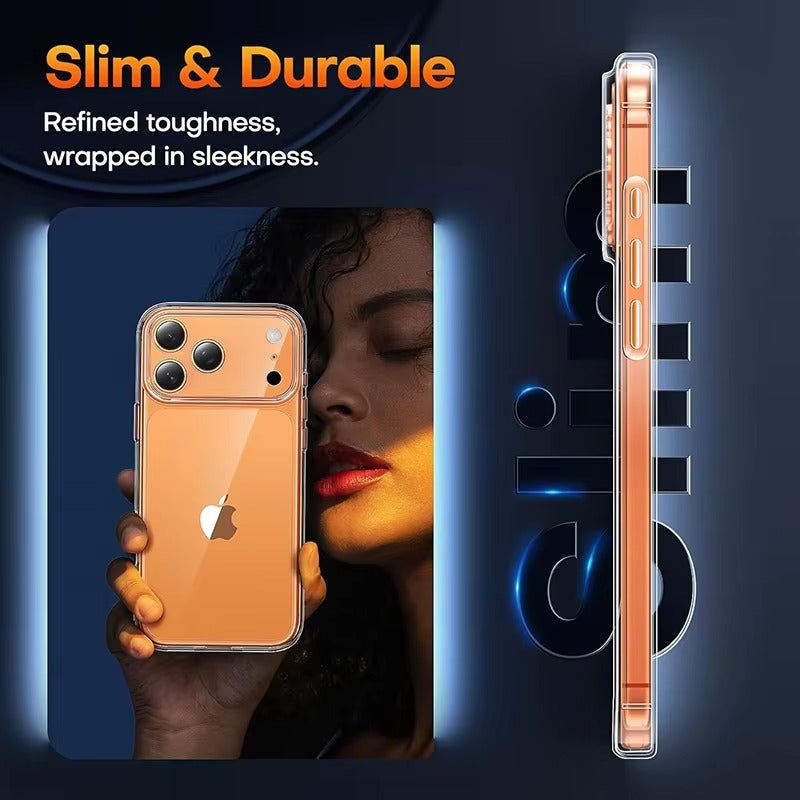 Premium Clear iPhone Case Ultra Thin Shockproof Protective Cover — Anti-Fingerprint TPU + PC Hybrid Design with Non-Slip Grip and Scratch Resistance