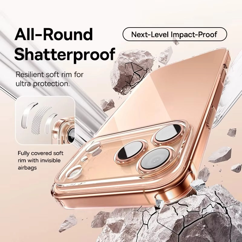 Premium Clear iPhone Case Ultra Thin Shockproof Protective Cover — Anti-Fingerprint TPU + PC Hybrid Design with Non-Slip Grip and Scratch Resistance