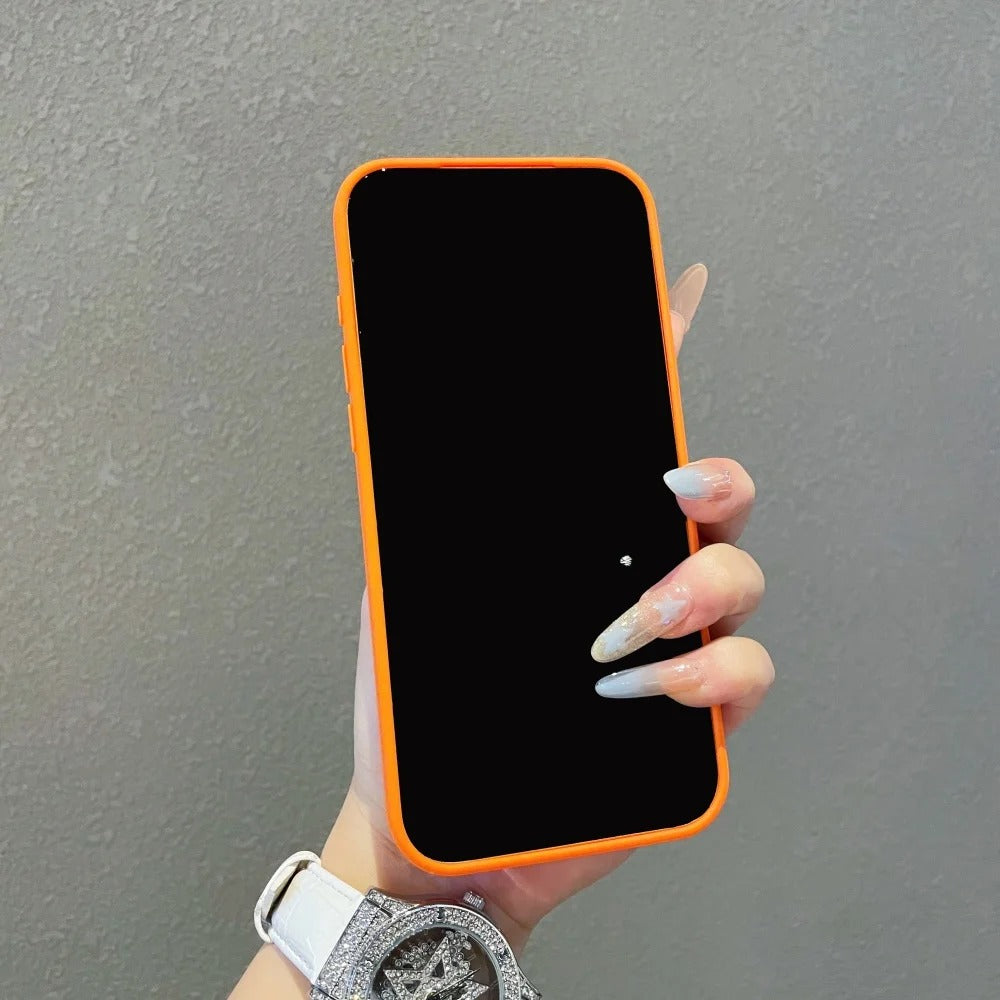 Premium iPhone Case — Frosted Silicone MagSafe Half-Wrapped Shockproof Cover with Color-Collision Design, Anti-Fingerprint, Non-Slip, Lightweight Wireless-Charging Compatibility