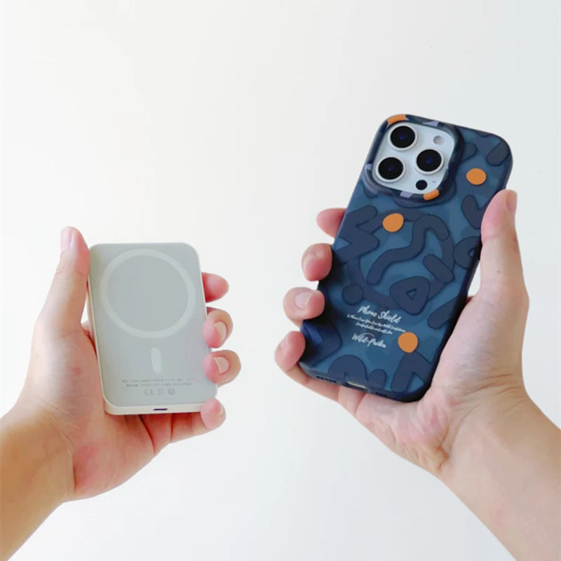 Premium MagSafe Magnetic iPhone Case — Matte Graffiti Pattern Shockproof Cover with Anti-Fingerprint Grip and Wireless Charging Compatibility