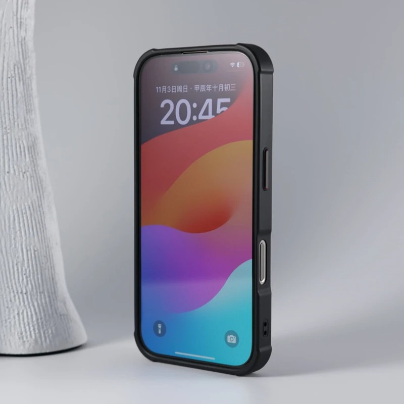 Premium MagSafe Magnetic iPhone Case — Metal Lens Kickstand, Leather Texture Grip, Shockproof Anti-Fingerprint Matte Protective Cover