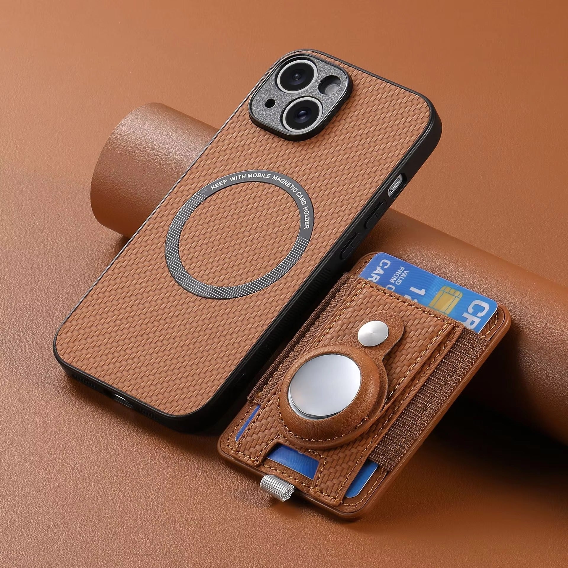 Premium iPhone Case — MagSafe Magnetic Wallet Cover with AirTag Card Holder, Shock-Resistant Anti-Scratch Non-Slip PC+TPU Design