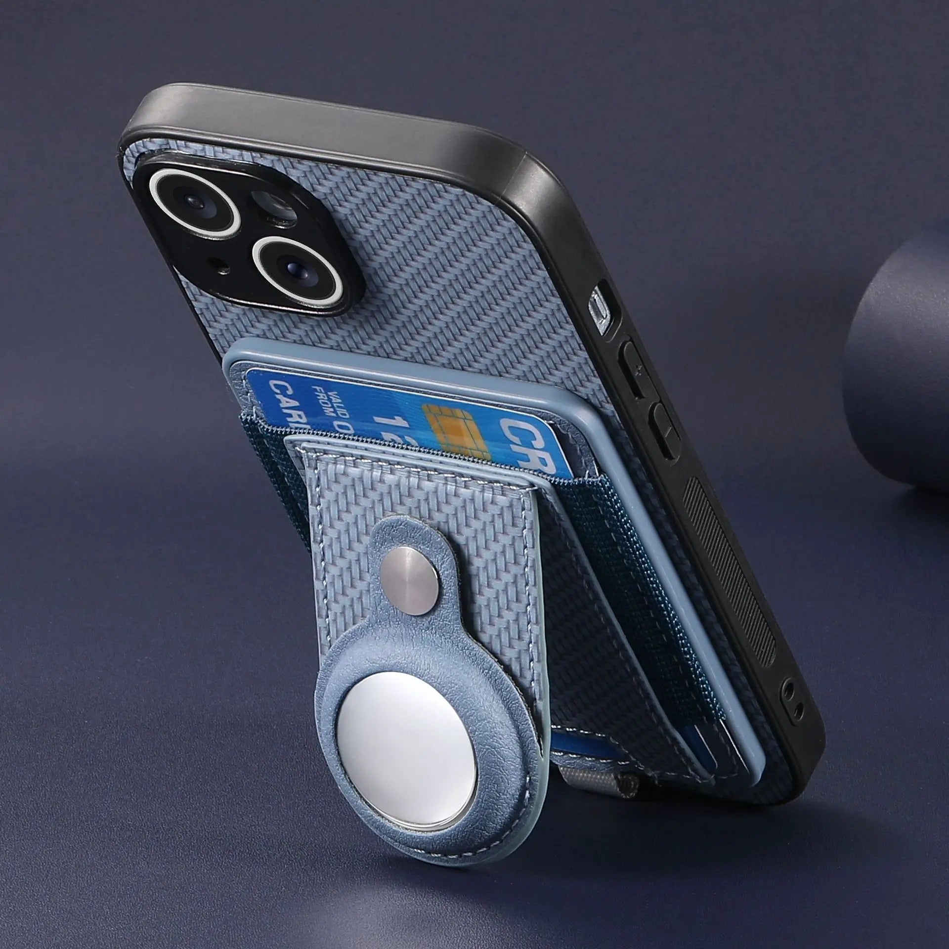 Premium iPhone Case — MagSafe Magnetic Wallet Cover with AirTag Card Holder, Shock-Resistant Anti-Scratch Non-Slip PC+TPU Design