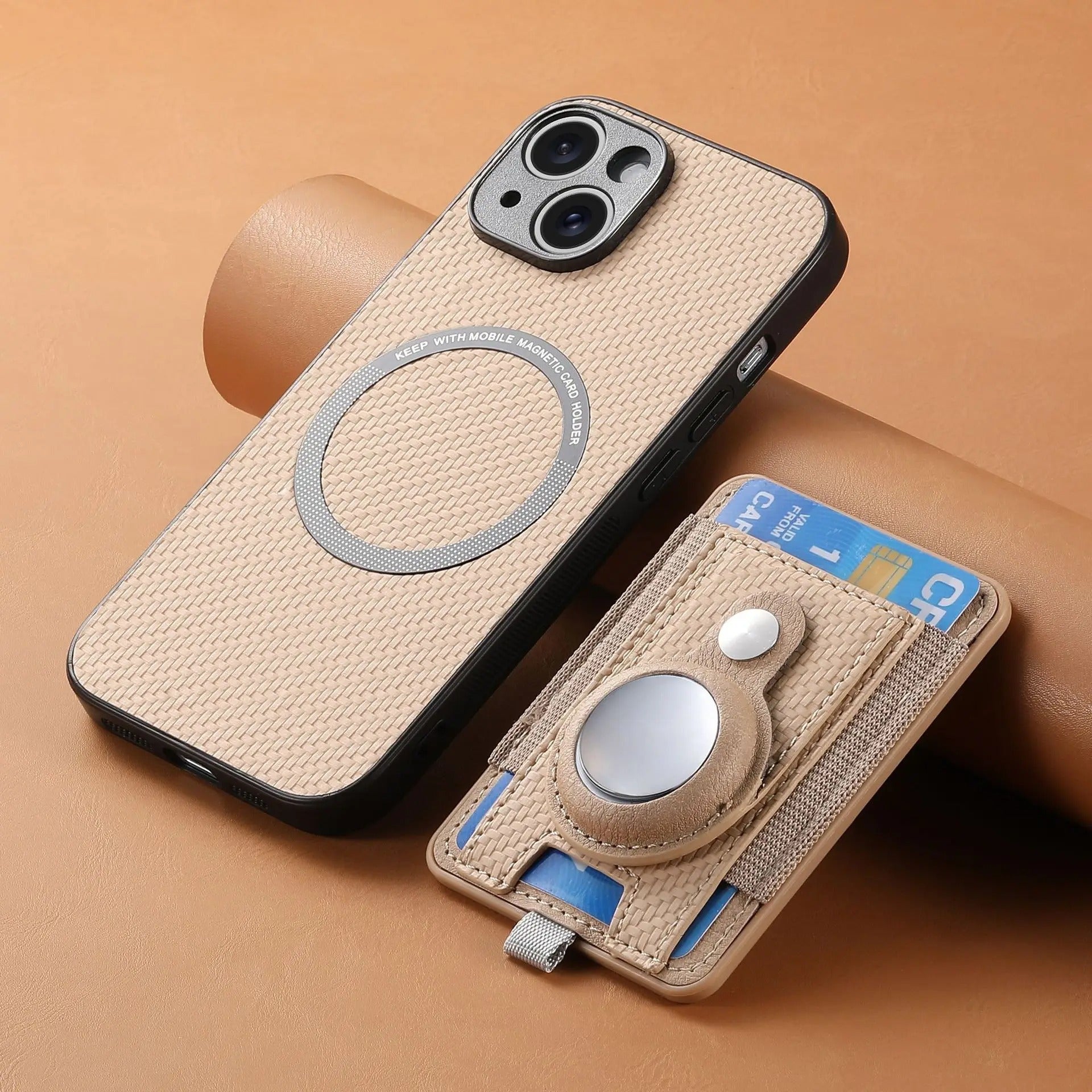 Premium iPhone Case — MagSafe Magnetic Wallet Cover with AirTag Card Holder, Shock-Resistant Anti-Scratch Non-Slip PC+TPU Design