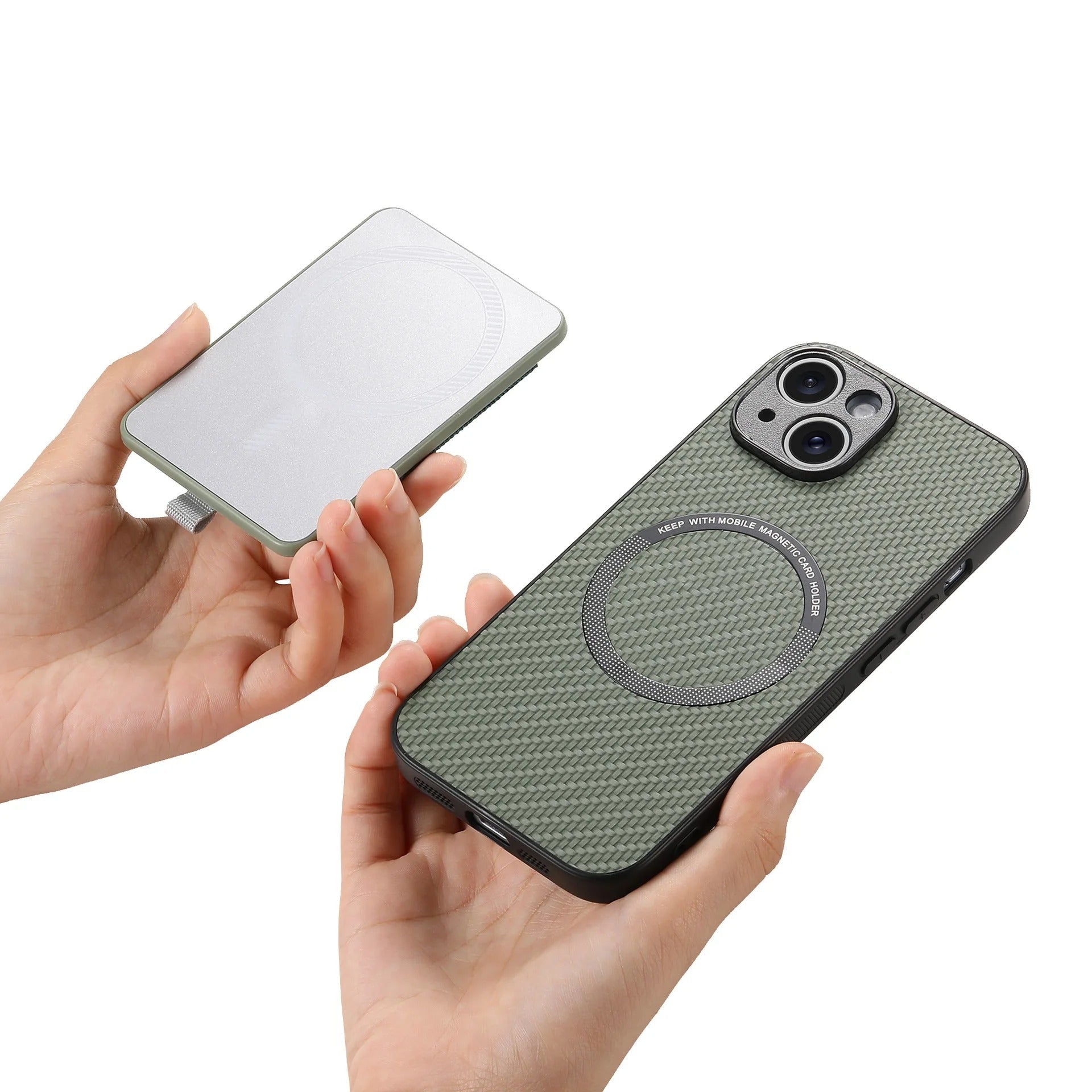 Premium iPhone Case — MagSafe Magnetic Wallet Cover with AirTag Card Holder, Shock-Resistant Anti-Scratch Non-Slip PC+TPU Design