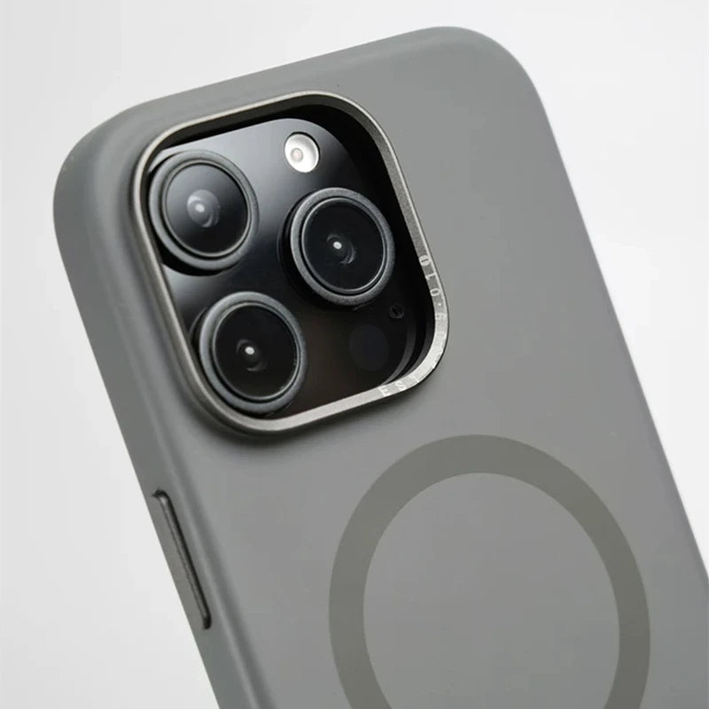 Premium Magnetic Liquid Silicone iPhone Case — MagSafe Wireless Charging, Alloy Lens Protection, Soft Anti-Fingerprint Matte Shockproof Cover