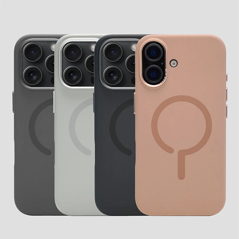 Premium Magnetic Liquid Silicone iPhone Case — MagSafe Wireless Charging, Alloy Lens Protection, Soft Anti-Fingerprint Matte Shockproof Cover