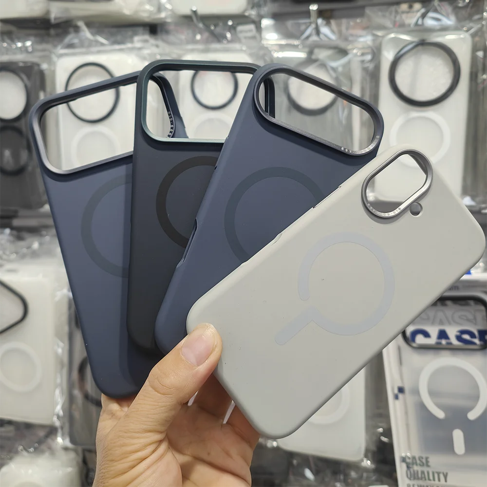 Premium Magnetic Liquid Silicone iPhone Case — MagSafe Wireless Charging, Alloy Lens Protection, Soft Anti-Fingerprint Matte Shockproof Cover