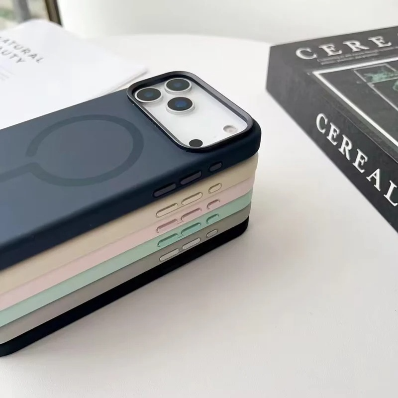 Premium Magnetic Liquid Silicone iPhone Case — MagSafe Wireless Charging, Alloy Lens Protection, Soft Anti-Fingerprint Matte Shockproof Cover