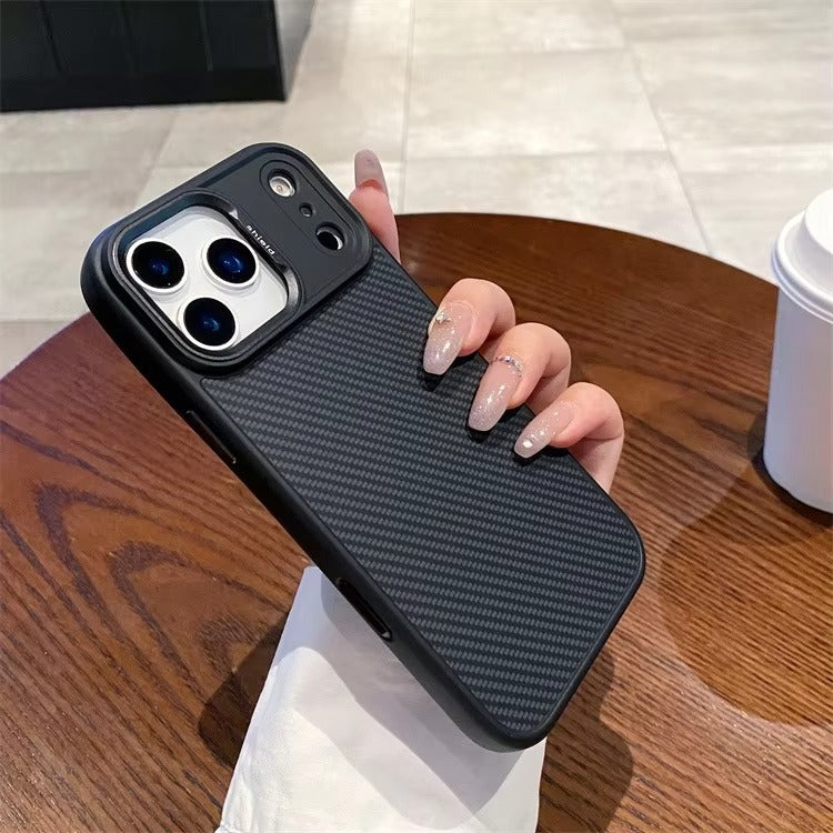 Premium iPhone Case — MagSafe Magnetic Shockproof Cover with Carbon Fibre Texture, Raised Camera Protection and Matte Anti-Fingerprint Grip