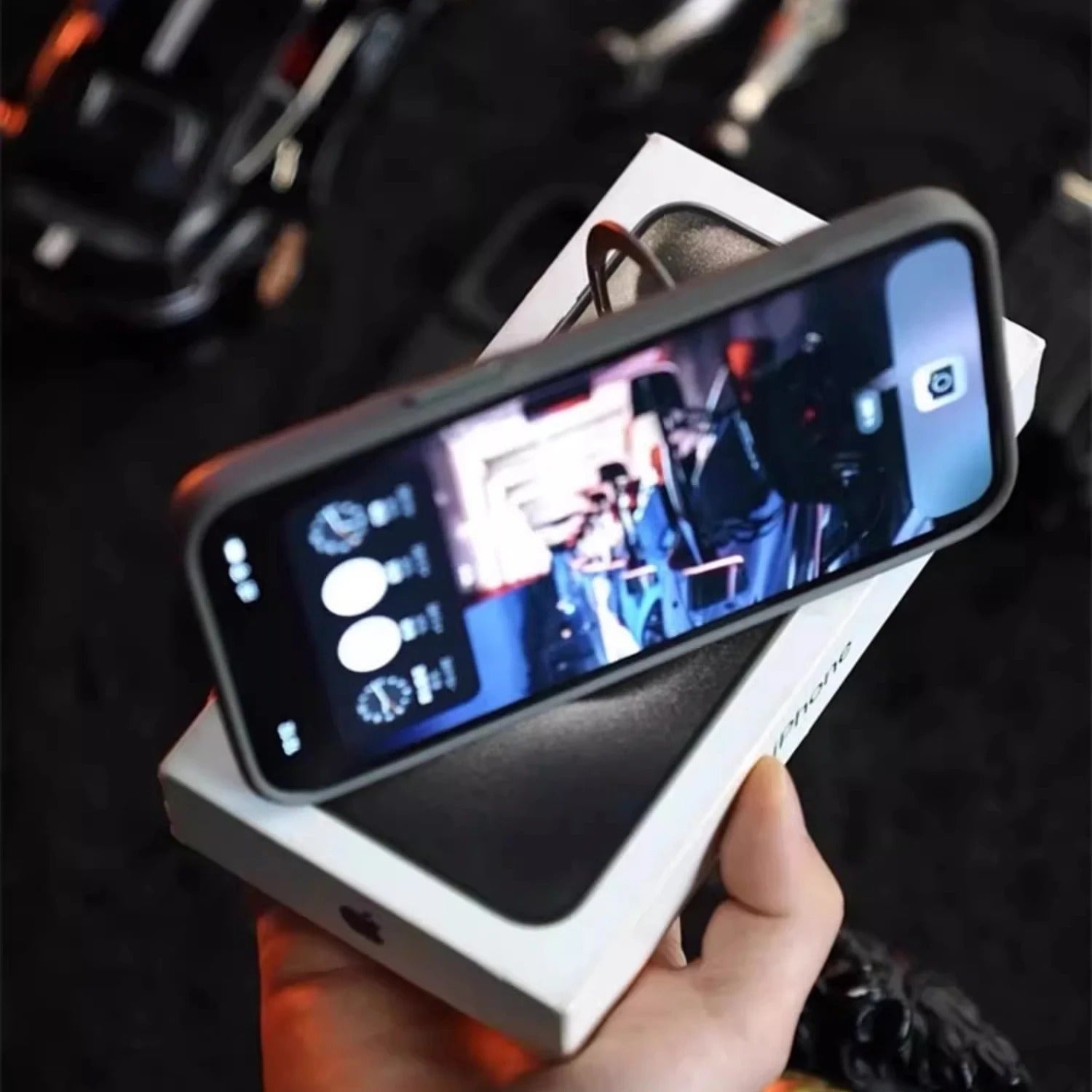 Premium iPhone Case — MagSafe Magnetic Armor Cover with Desert Titanium Metal Frame, Carbon Fiber Texture, Anti-Scratch Holder and Wireless-Charging Support