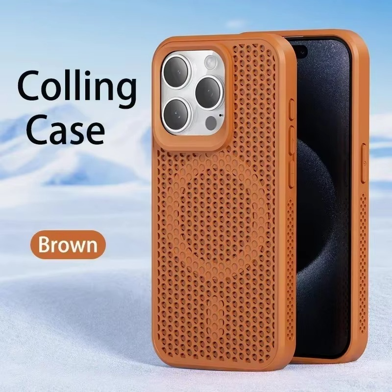 Premium iPhone Case — Magnetic Cooling Heat-Dissipation Hard Back Cover, Breathable, Shockproof, Anti-Fingerprint, Dustproof, Matte Finish, MagSafe Compatible