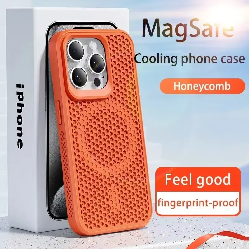 Premium iPhone Case — Magnetic Cooling Heat-Dissipation Hard Back Cover, Breathable, Shockproof, Anti-Fingerprint, Dustproof, Matte Finish, MagSafe Compatible
