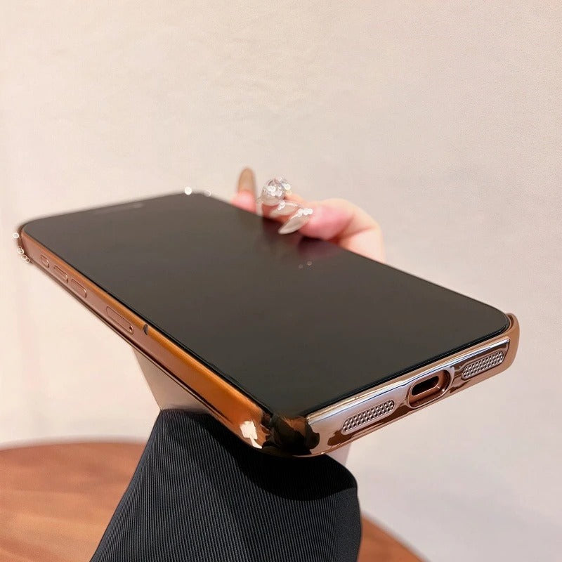 Premium iPhone Case — Plating Frameless Slim Transparent PC Cover for MagSafe with Borderless Design, Camera Protection, Anti-Fingerprint, Anti-Scratch, Dustproof