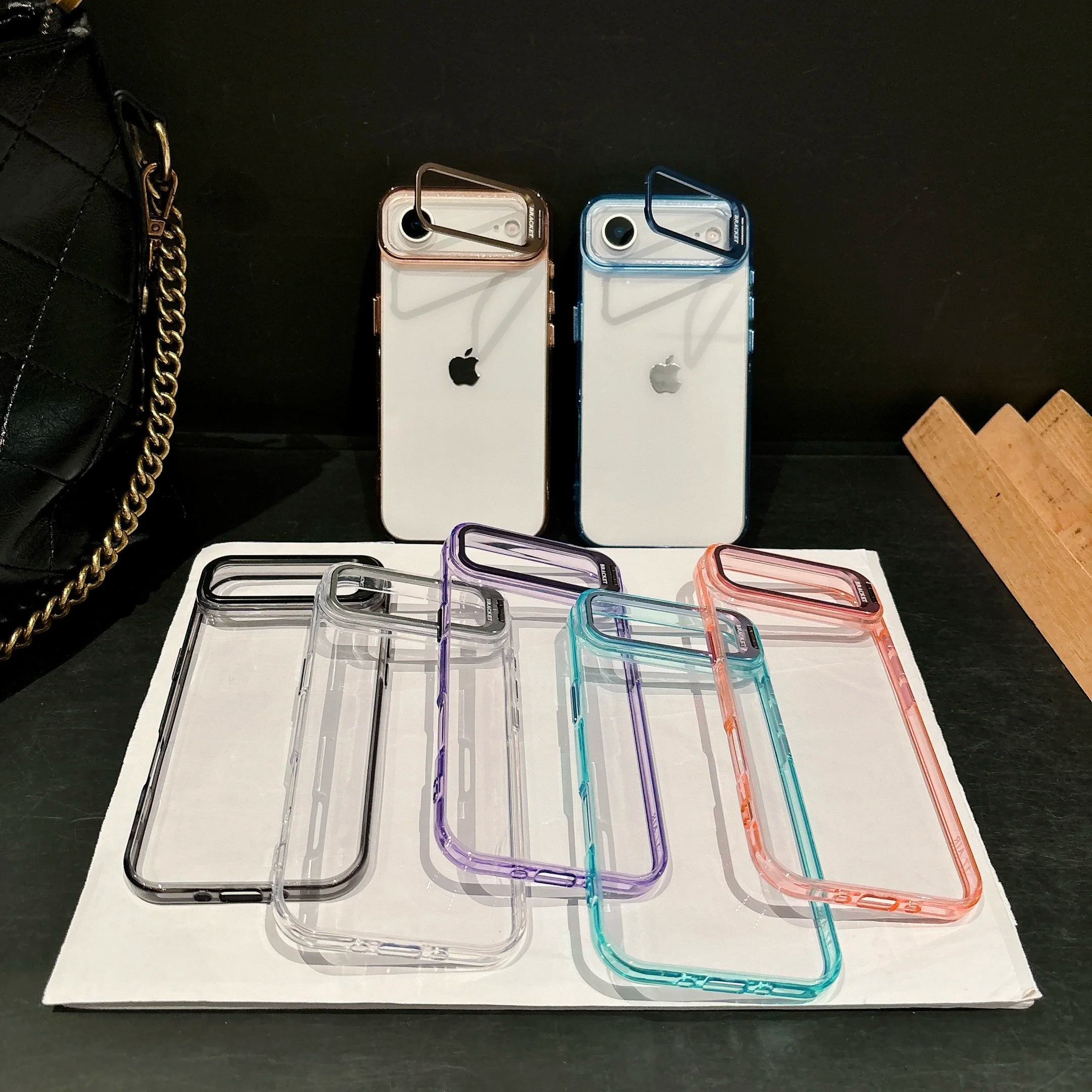 Premium Shockproof Clear iPhone Case MagSafe Compatible — Crystal Transparent Hard PC Bumper with Camera Lens Stand Armor Protection