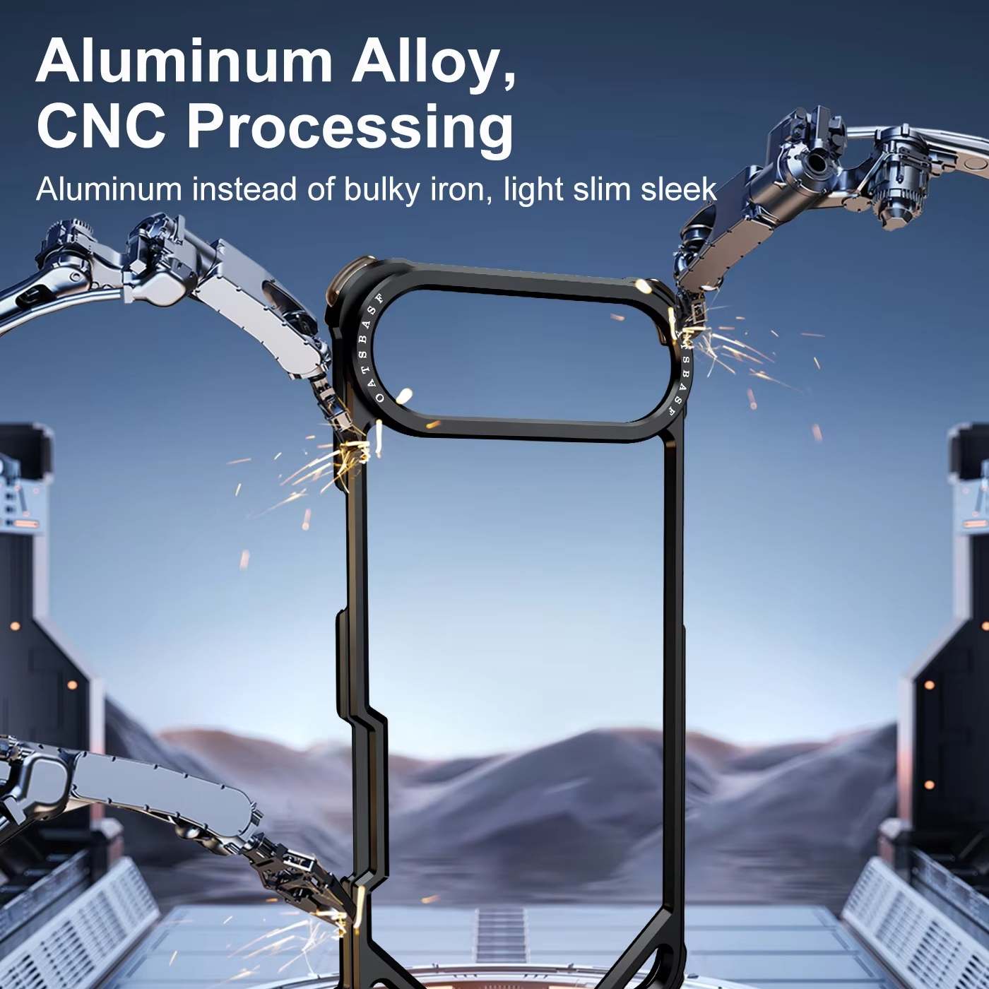 Premium Shockproof iPhone Case — Slim Aluminum Alloy Frameless Protective Cover, Minimalist Wireless-Charging Compatible Design