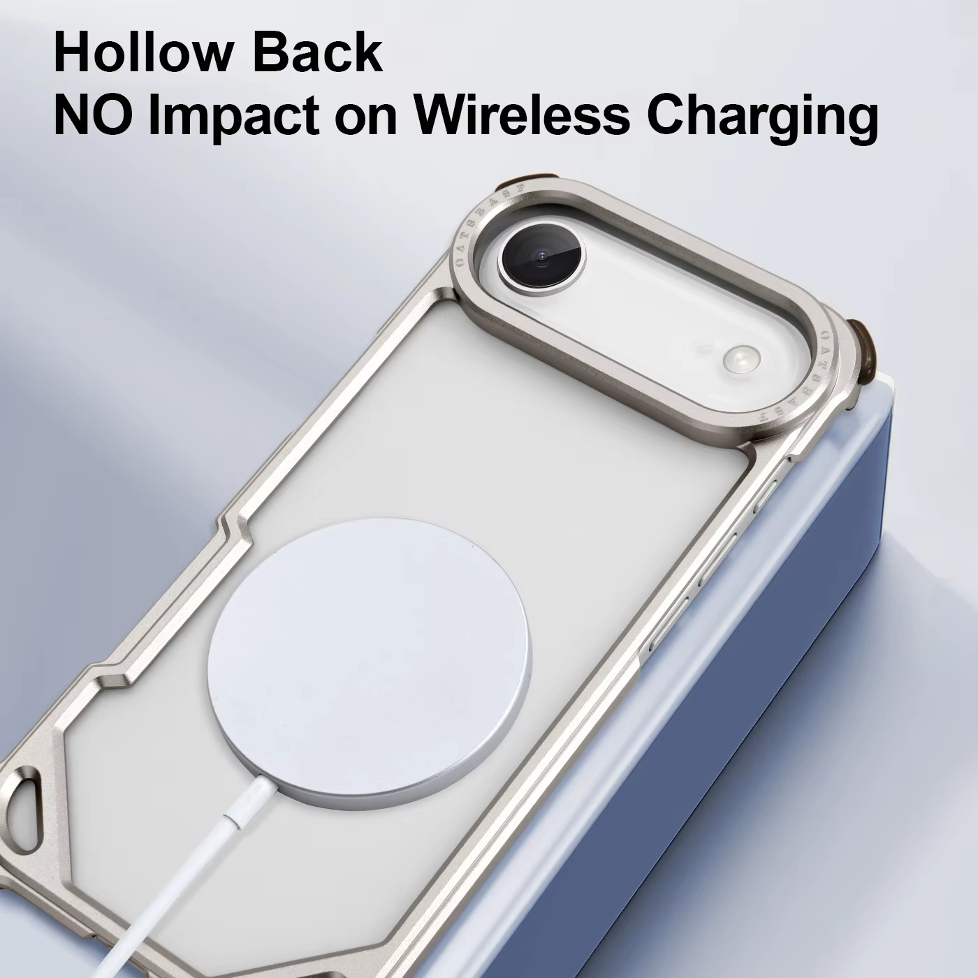 Premium Shockproof iPhone Case — Slim Aluminum Alloy Frameless Protective Cover, Minimalist Wireless-Charging Compatible Design