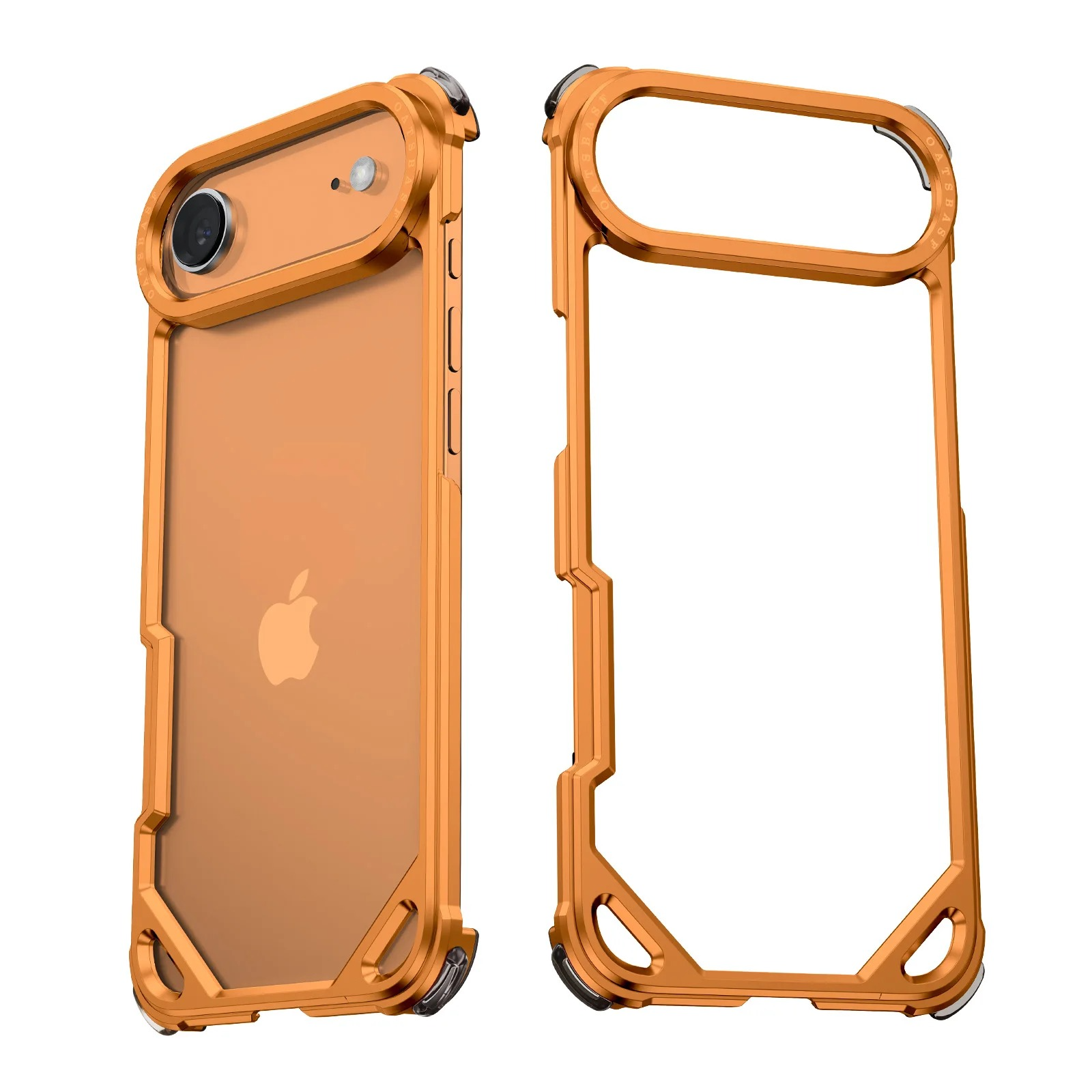 Premium Shockproof iPhone Case — Slim Aluminum Alloy Frameless Protective Cover, Minimalist Wireless-Charging Compatible Design