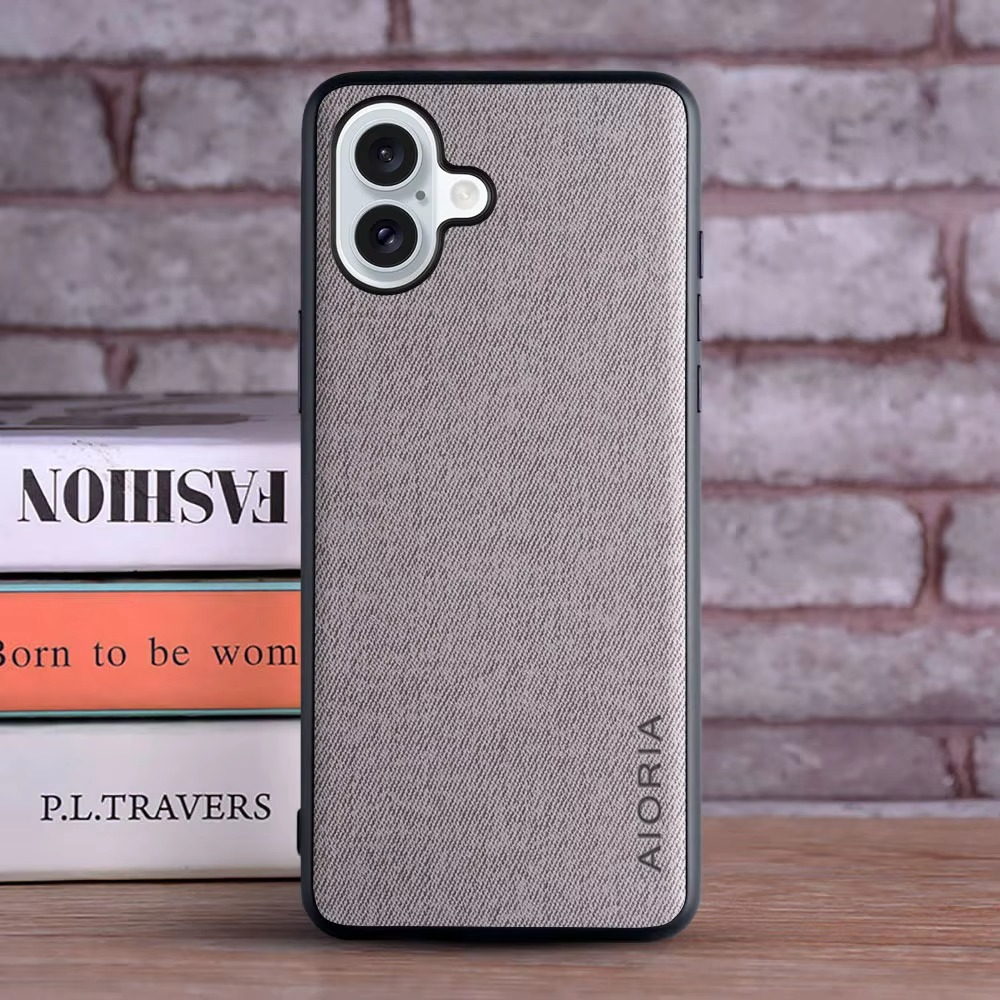 Premium Shockproof iPhone Case — Textile Leather Anti-Fingerprint Dustproof Cover with Non-Slip Grip and Scratch-Resistant Hard Back