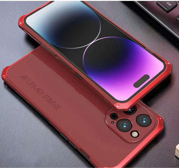 Premium iPhone Aluminum Metal Case — Anti-Collision Frame with Silicone Back Cover, Shockproof Slim Design, Water-Resistant Anti-Fingerprint Protection