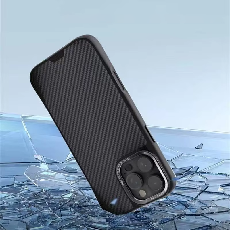 Premium iPhone Case — Kevlar Carbon Fiber Magnetic Cover with Shockproof Anti-Fingerprint Anti-Scratch Protection, Non-Slip Waterproof Design