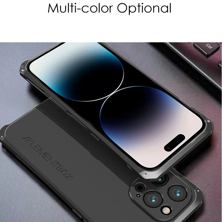 Premium iPhone Aluminum Metal Case — Anti-Collision Frame with Silicone Back Cover, Shockproof Slim Design, Water-Resistant Anti-Fingerprint Protection