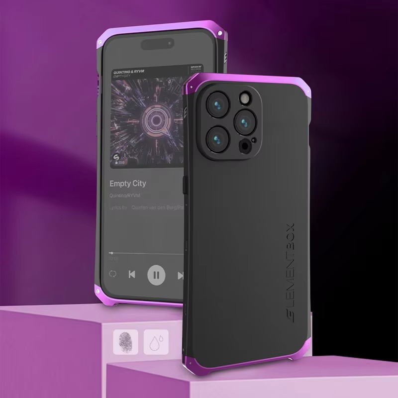 Premium iPhone Aluminum Metal Case — Anti-Collision Frame with Silicone Back Cover, Shockproof Slim Design, Water-Resistant Anti-Fingerprint Protection