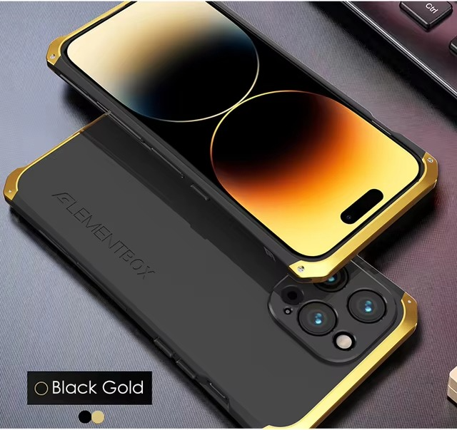 Premium iPhone Aluminum Metal Case — Anti-Collision Frame with Silicone Back Cover, Shockproof Slim Design, Water-Resistant Anti-Fingerprint Protection